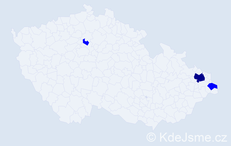 Příjmení: 'Kuzminová', počet výskytů 4 v celé ČR
