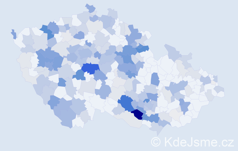 Příjmení: 'Potůček', počet výskytů 845 v celé ČR