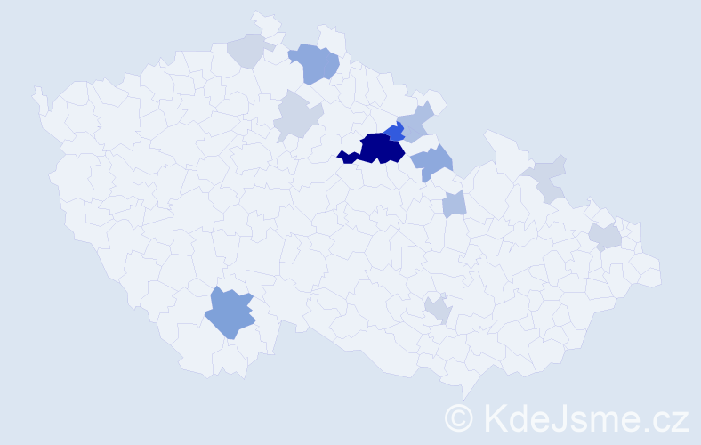 Příjmení: 'Pábl', počet výskytů 48 v celé ČR