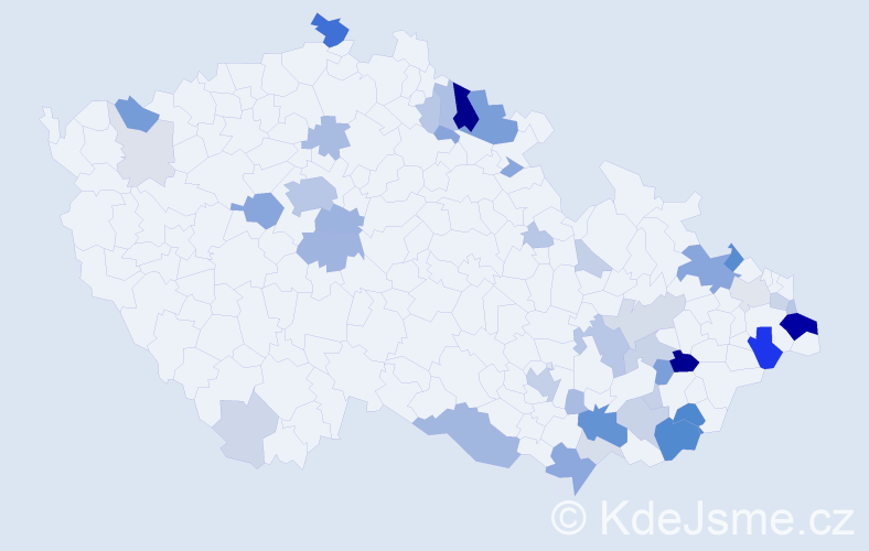 Příjmení: 'Goldmannová', počet výskytů 157 v celé ČR