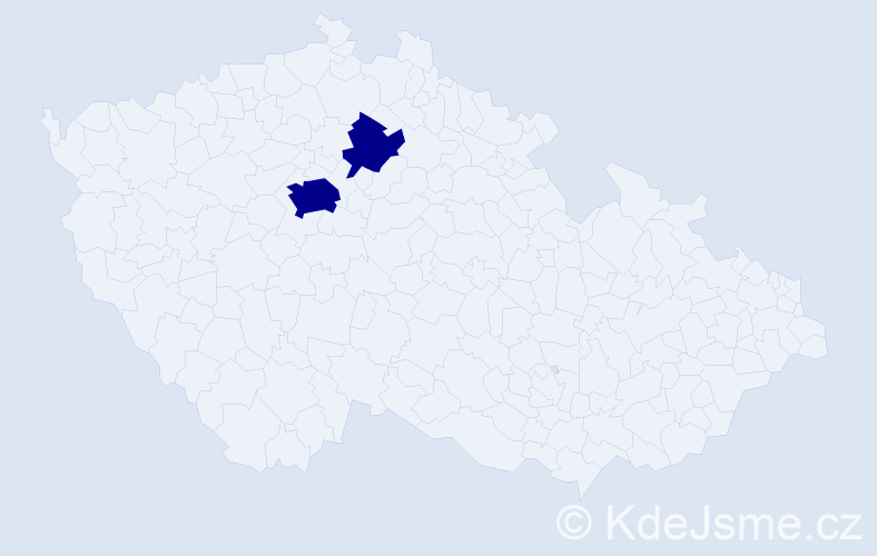 Příjmení: 'Kelava', počet výskytů 2 v celé ČR