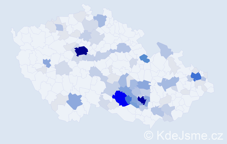 Příjmení: 'Chmelíček', počet výskytů 306 v celé ČR