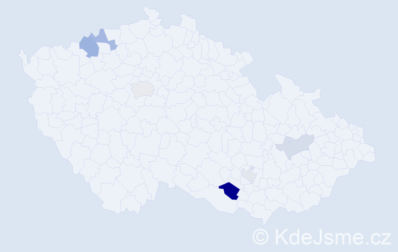 Příjmení: 'Bohdanská', počet výskytů 22 v celé ČR