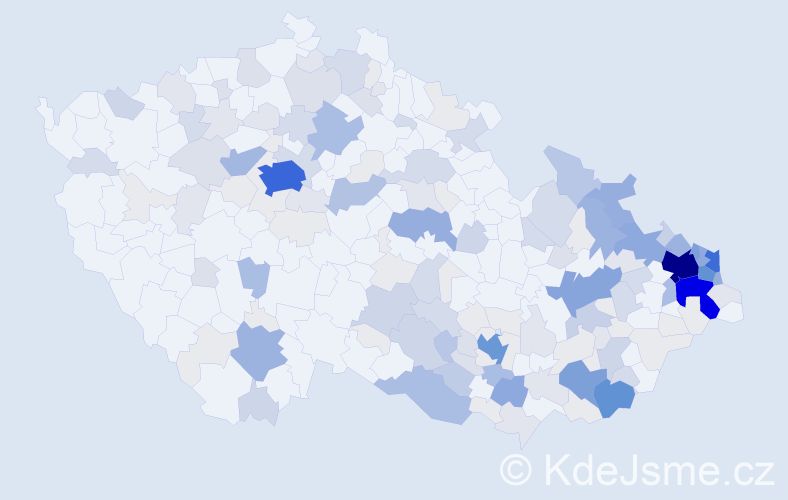 Příjmení: 'Kolek', počet výskytů 738 v celé ČR