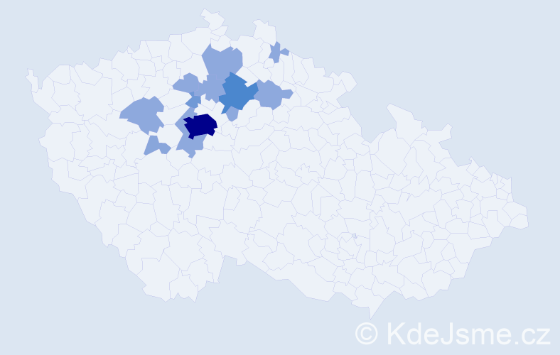Příjmení: 'Štylerová', počet výskytů 26 v celé ČR