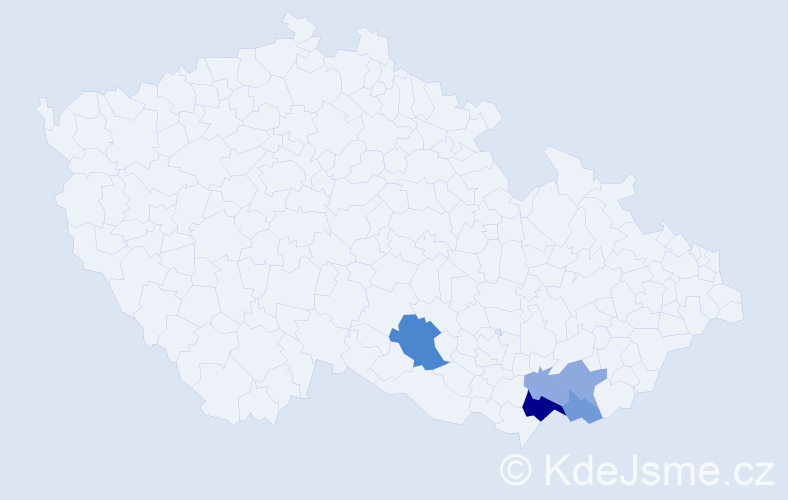 Příjmení: 'Pukanec', počet výskytů 18 v celé ČR