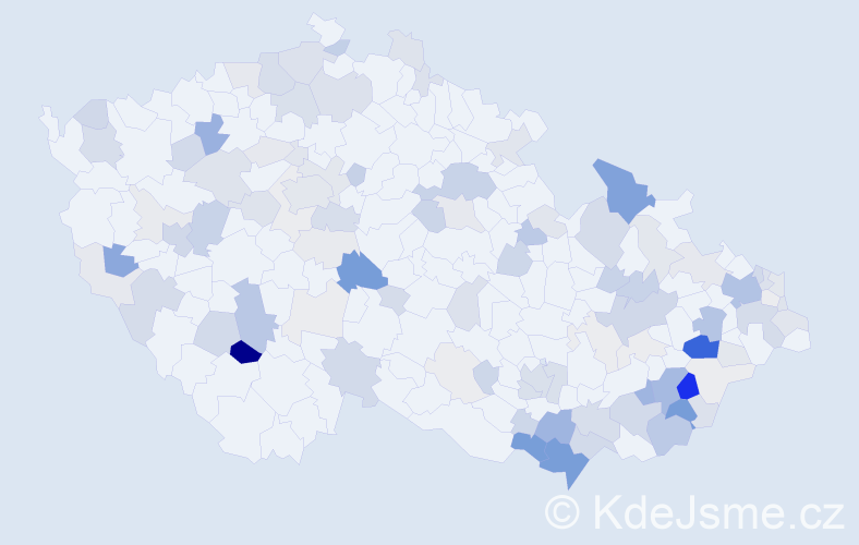 Příjmení: 'Kapustová', počet výskytů 354 v celé ČR