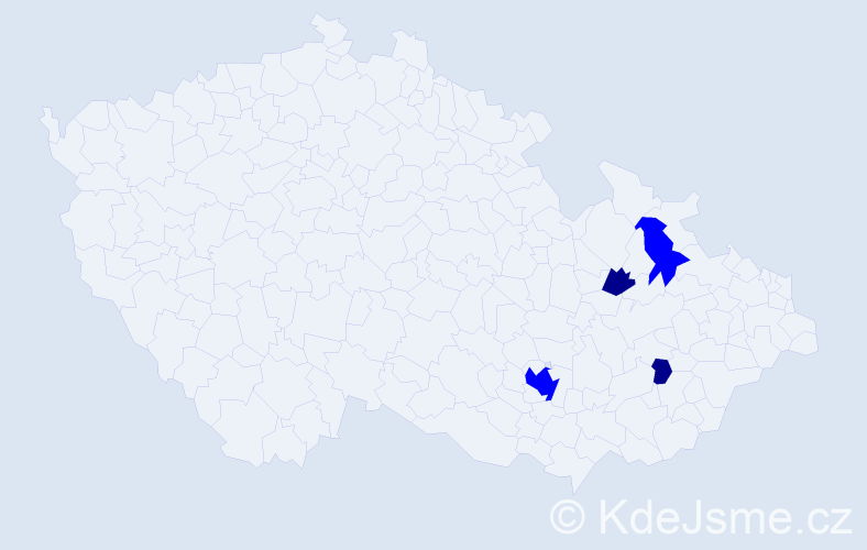 Příjmení: 'Entr', počet výskytů 6 v celé ČR