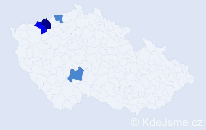 Příjmení: 'Ternavčuk', počet výskytů 7 v celé ČR