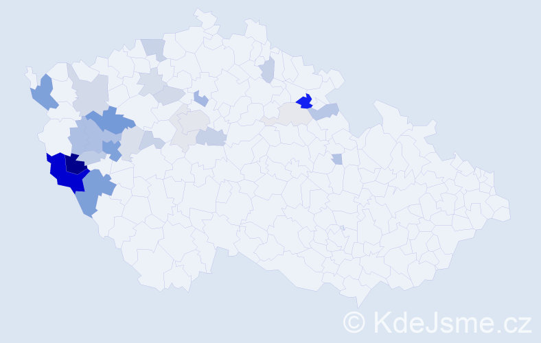 Příjmení: 'Kufner', počet výskytů 87 v celé ČR