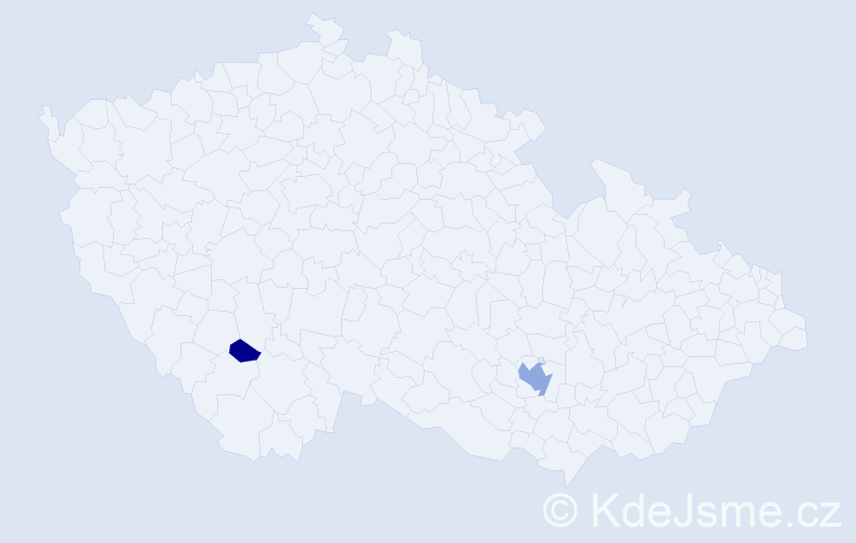 Příjmení: 'Začková', počet výskytů 7 v celé ČR