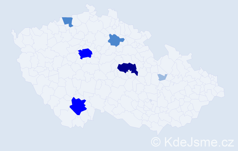 Příjmení: 'Trmata', počet výskytů 15 v celé ČR