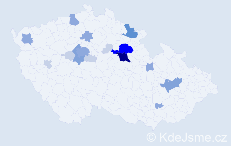 Příjmení: 'Krudenc', počet výskytů 48 v celé ČR