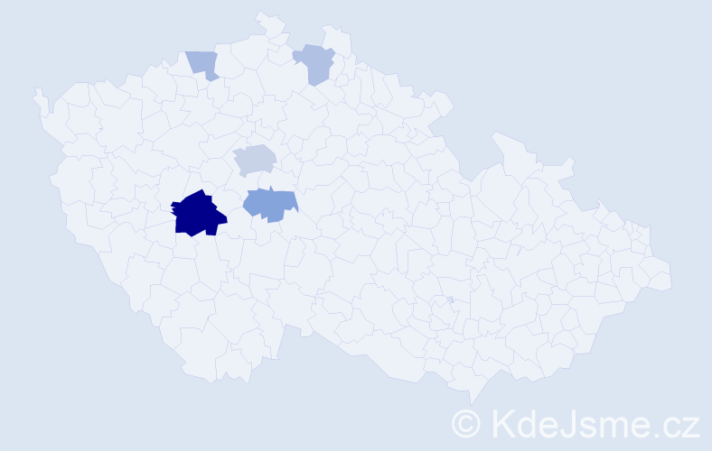 Příjmení: 'Blajerová', počet výskytů 12 v celé ČR