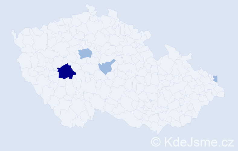 Příjmení: 'Mart', počet výskytů 7 v celé ČR