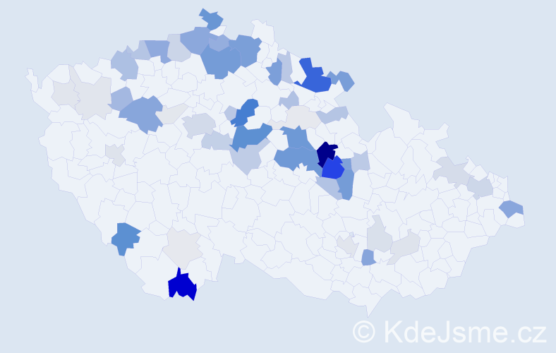 Příjmení: 'Košnarová', počet výskytů 209 v celé ČR