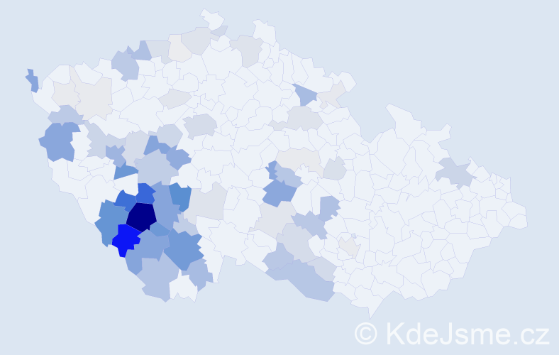 Příjmení: 'Bártík', počet výskytů 272 v celé ČR