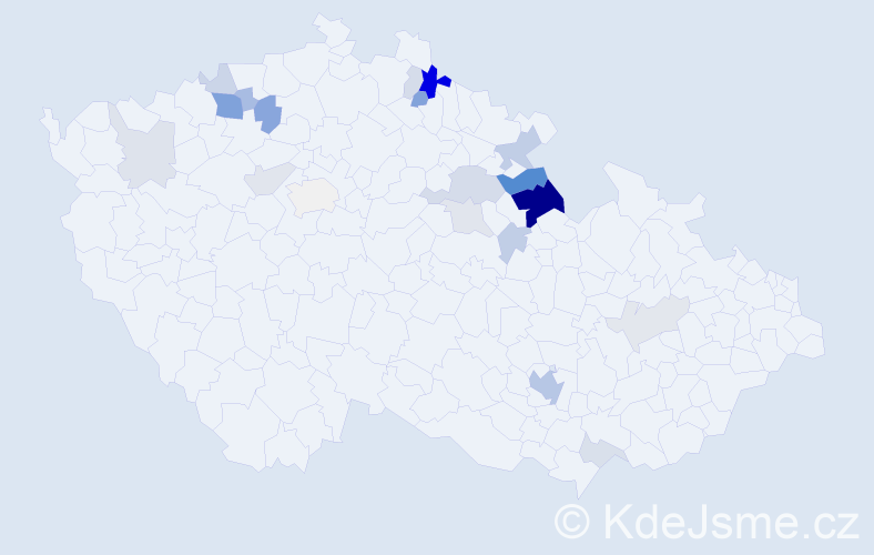 Příjmení: 'Kinzel', počet výskytů 52 v celé ČR