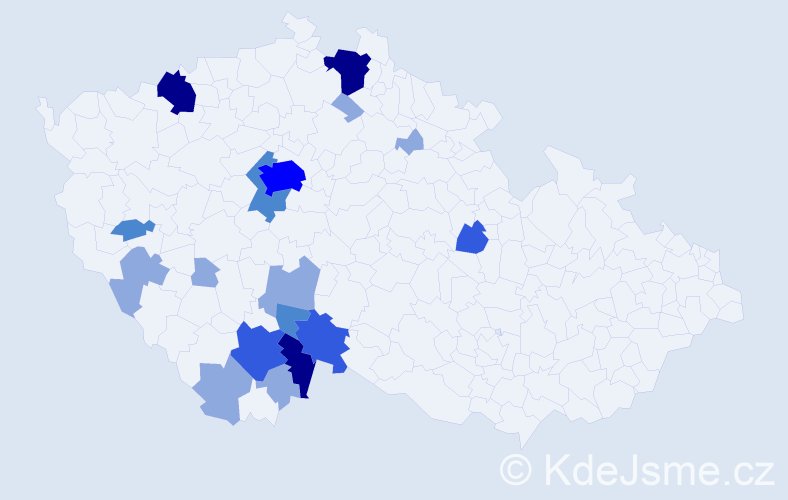 Příjmení: 'Láfová', počet výskytů 41 v celé ČR