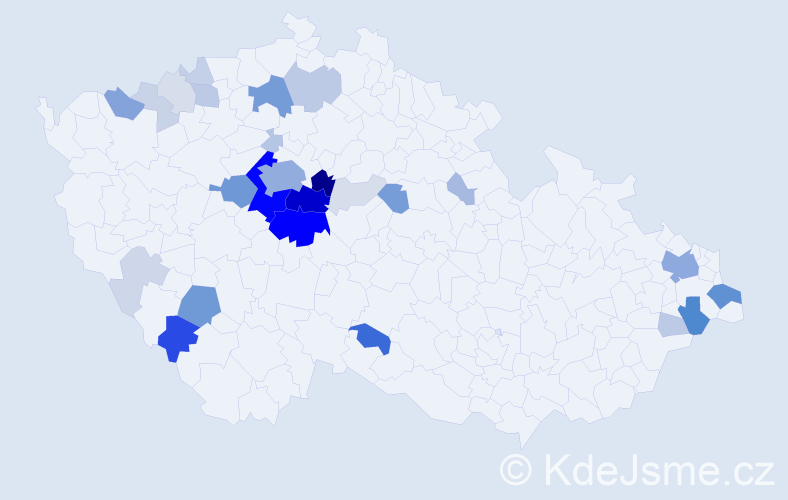 Příjmení: 'Pála', počet výskytů 138 v celé ČR