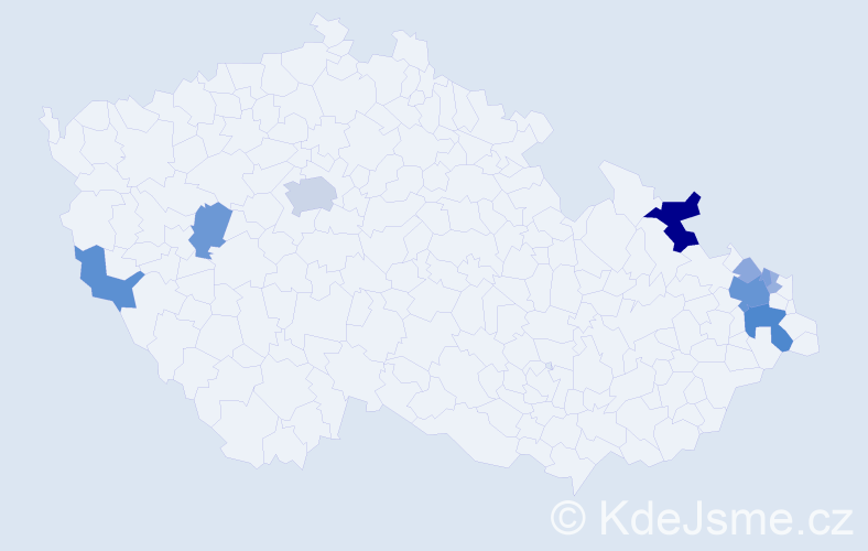 Příjmení: 'Gemelová', počet výskytů 32 v celé ČR