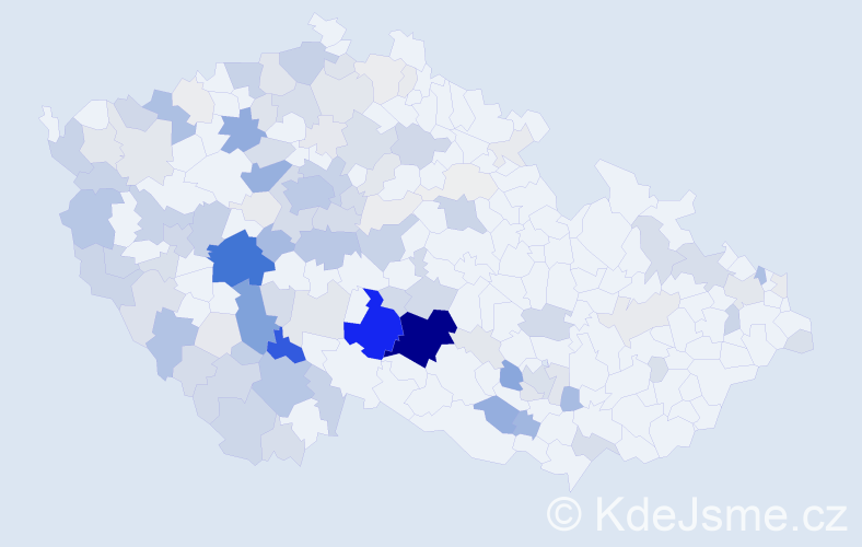 Příjmení: 'Mezera', počet výskytů 469 v celé ČR