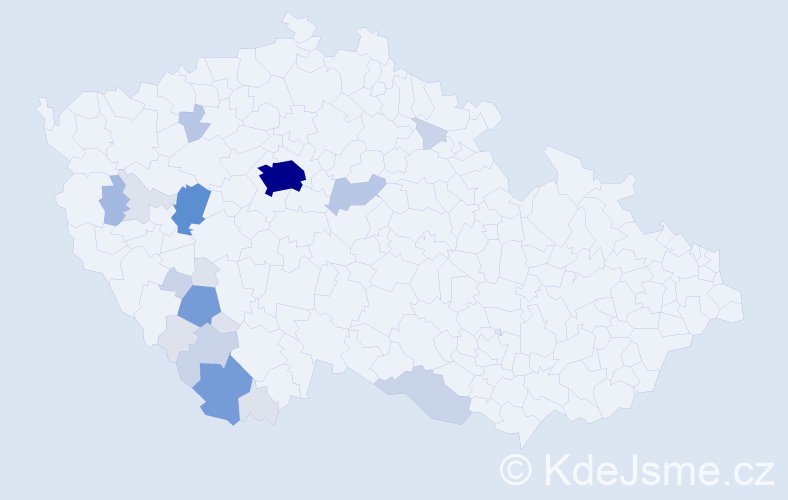 Příjmení: 'Kahovec', počet výskytů 76 v celé ČR