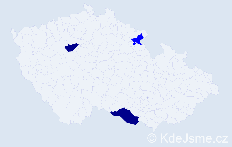 Příjmení: 'Hakličková', počet výskytů 8 v celé ČR