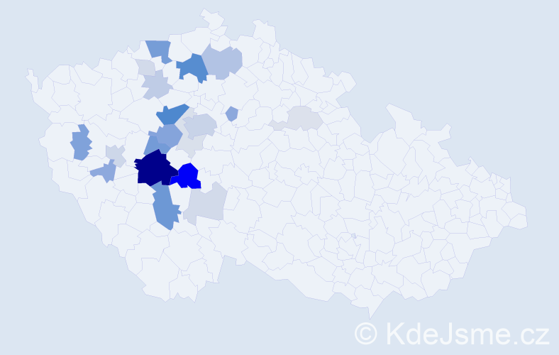 Příjmení: 'Muláček', počet výskytů 74 v celé ČR