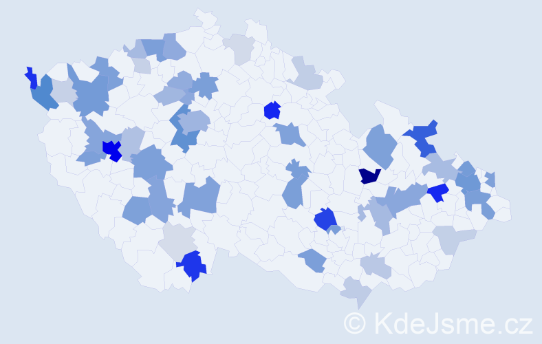 Příjmení: 'Hein', počet výskytů 144 v celé ČR