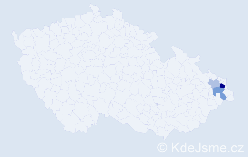 Příjmení: 'Šelonková', počet výskytů 5 v celé ČR