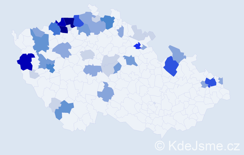 Příjmení: 'Tokar', počet výskytů 162 v celé ČR