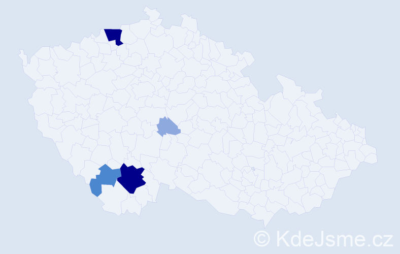 Příjmení: 'Šarvaic', počet výskytů 13 v celé ČR