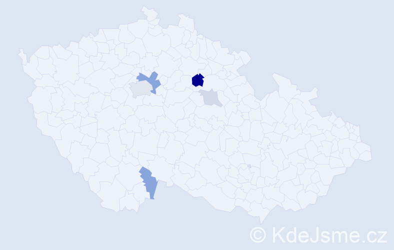 Příjmení: 'Theer', počet výskytů 12 v celé ČR