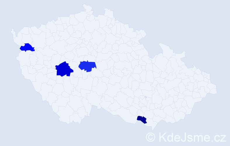 Příjmení: 'Šapovová', počet výskytů 7 v celé ČR