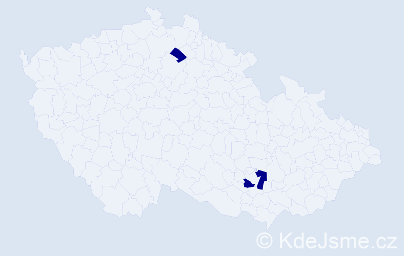 Příjmení: 'Cangár', počet výskytů 2 v celé ČR