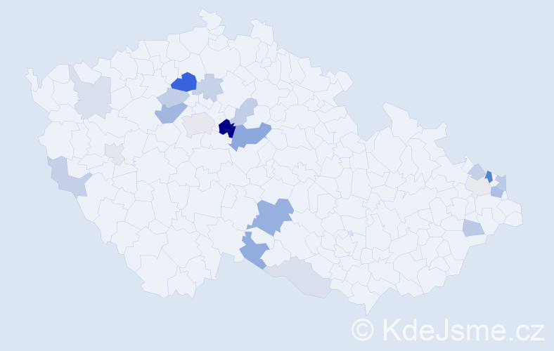 Příjmení: 'Hamtáková', počet výskytů 46 v celé ČR