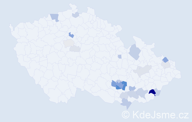 Příjmení: 'Kepák', počet výskytů 90 v celé ČR