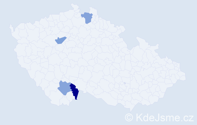 Příjmení: 'Tundrová', počet výskytů 4 v celé ČR
