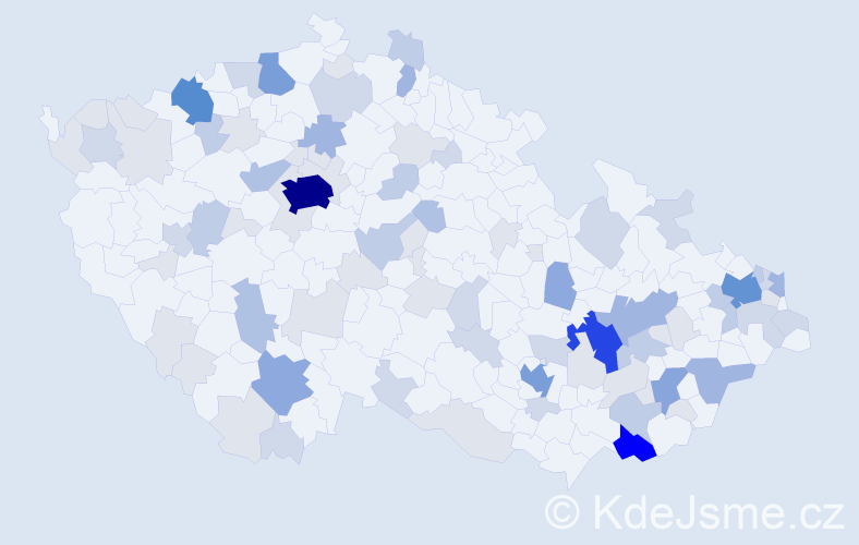 Příjmení: 'Zachar', počet výskytů 268 v celé ČR