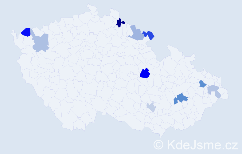 Příjmení: 'Floreková', počet výskytů 15 v celé ČR