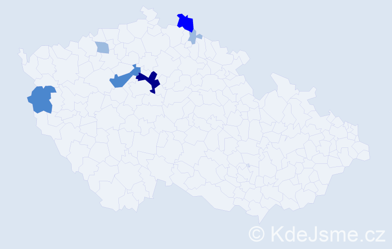 Příjmení: 'Dama', počet výskytů 15 v celé ČR
