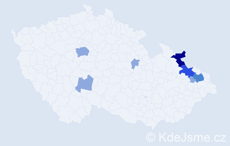 Příjmení: 'Zámarská', počet výskytů 21 v celé ČR