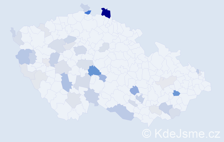 Příjmení: 'Kokta', počet výskytů 148 v celé ČR