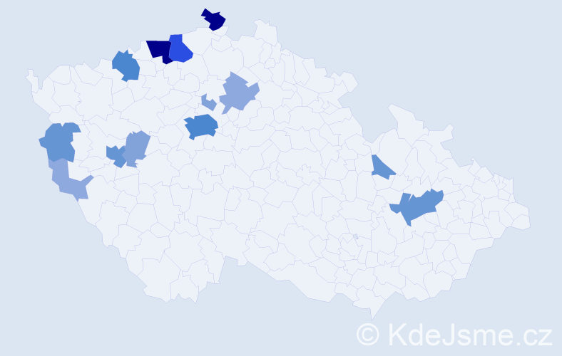 Příjmení: 'Goth', počet výskytů 47 v celé ČR