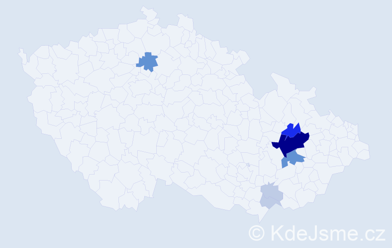 Příjmení: 'Slimaříková', počet výskytů 27 v celé ČR