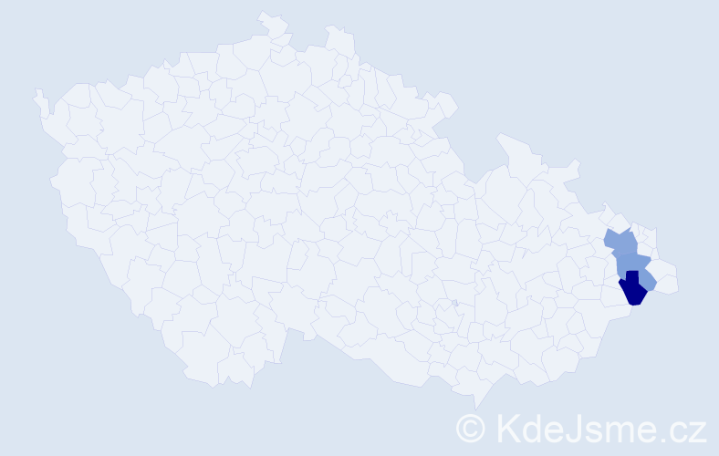 Příjmení: 'Babiař', počet výskytů 4 v celé ČR