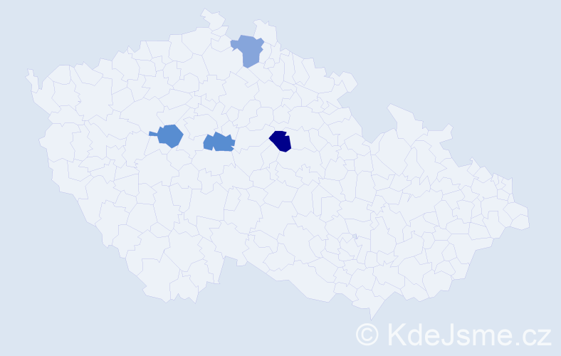 Příjmení: 'Tapu', počet výskytů 4 v celé ČR
