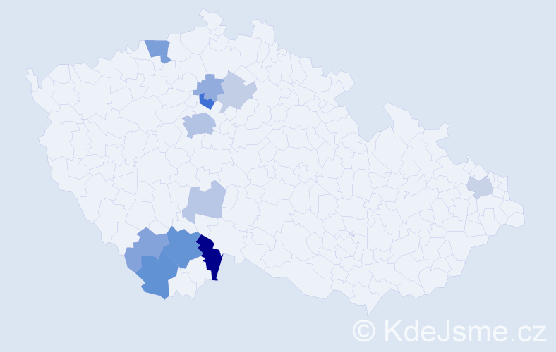 Příjmení: 'Hütterová', počet výskytů 31 v celé ČR