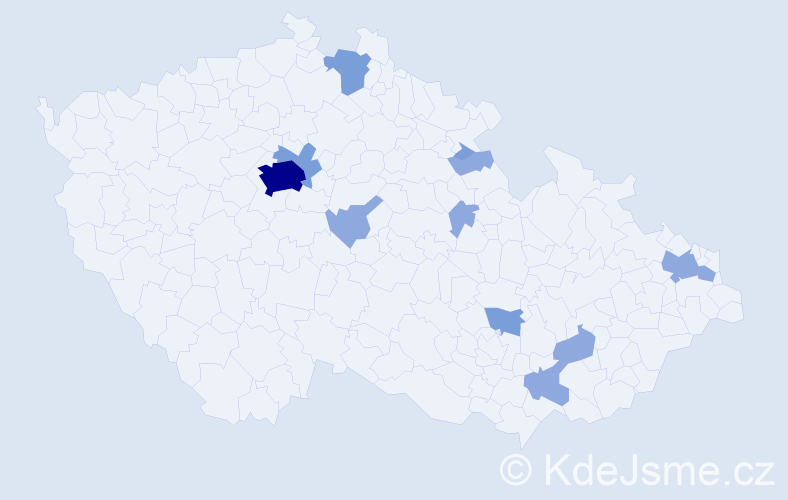 Příjmení: 'Thomson', počet výskytů 22 v celé ČR